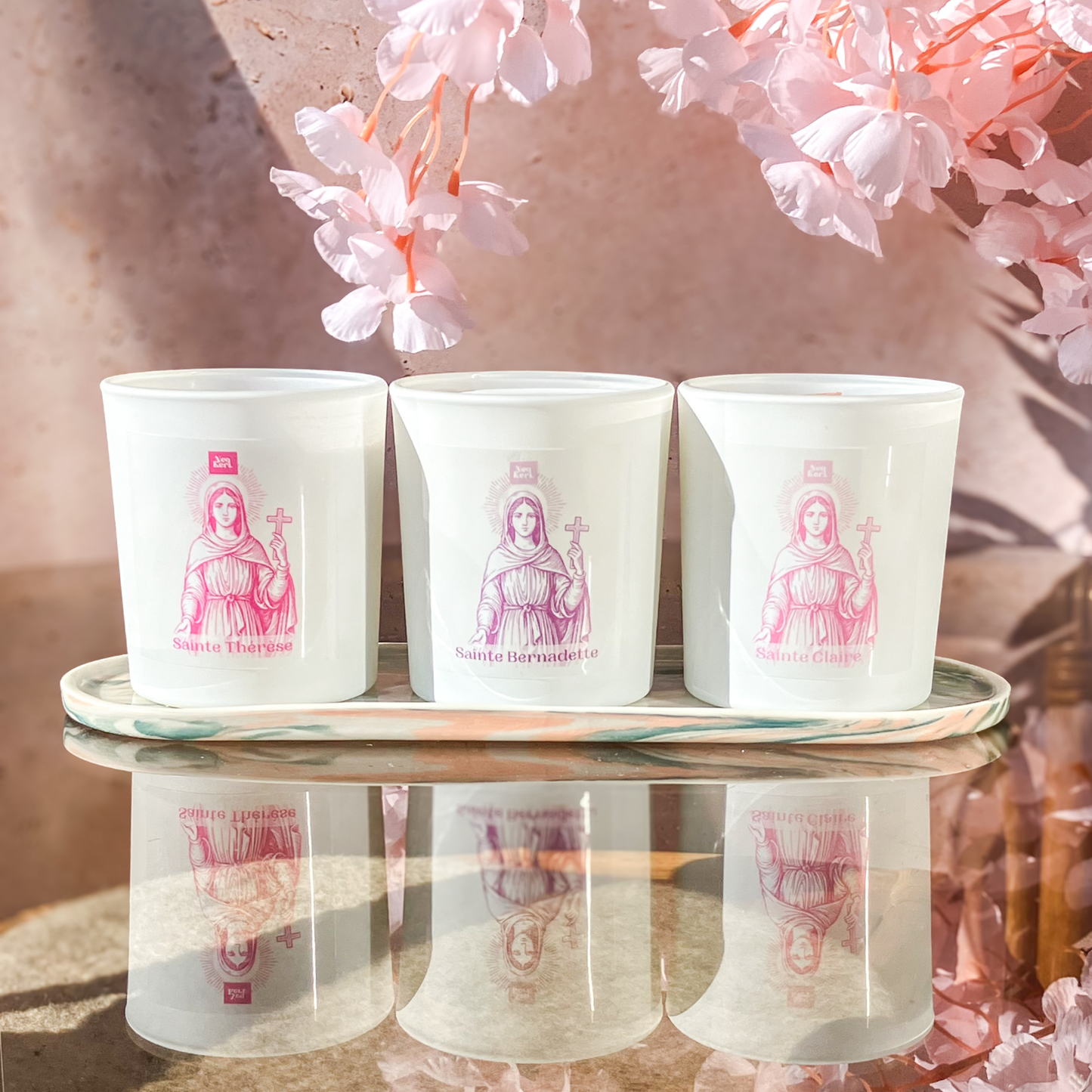 Bougie Sainte Bernadette Soubirou - Fleur d'oranger