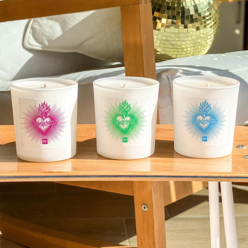 Collection bougies Ex Voto Neo Keri dont Vert Tilleul, cire recyclée, senteurs de Grasse