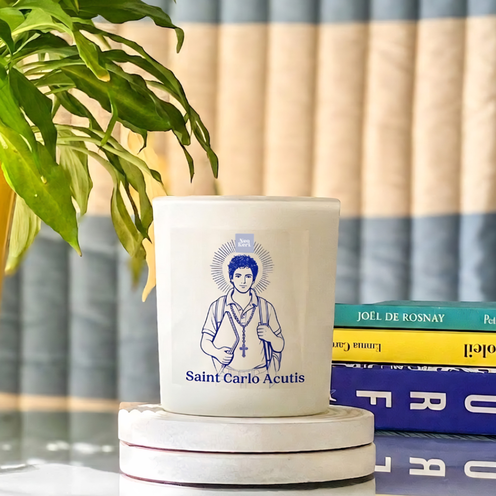 Bougie Saint Carlo Acutis · Menthe & Agrumes